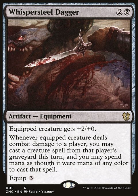 Whispersteel Dagger, Zendikar Rising Commander #5, Magic: The Gathering card