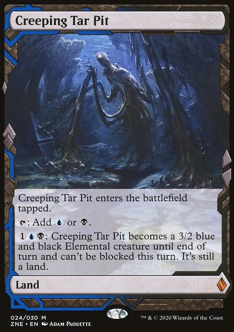 Creeping Tar Pit, Zendikar Rising Expeditions #24, Magic: The Gathering card