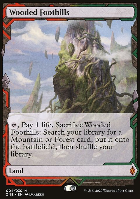 Wooded Foothills, Zendikar Rising Expeditions #4, Magic: The Gathering card