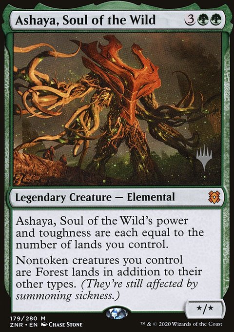 Ashaya, Soul of the Wild, Zendikar Rising Promos #179p, Magic: The Gathering card