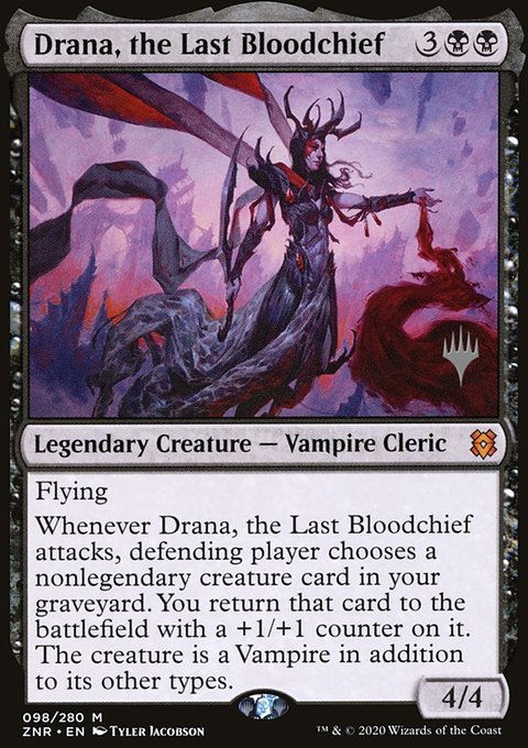Drana, the Last Bloodchief, Zendikar Rising Promos #98p, Magic: The Gathering card