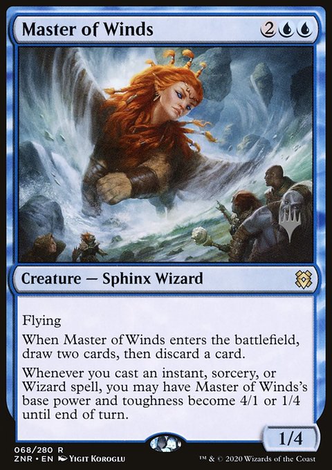 Master of Winds, Zendikar Rising Promos #68p, Magic: The Gathering card