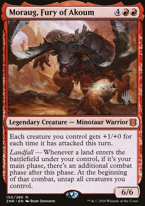 Moraug, Fury of Akoum, Zendikar Rising Promos #150p, Magic: The Gathering card
