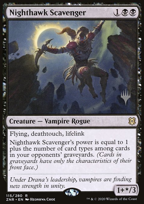 Nighthawk Scavenger, Zendikar Rising Promos #115p, Magic: The Gathering card