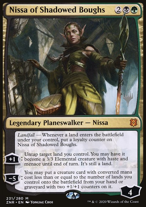Nissa of Shadowed Boughs, Zendikar Rising Promos #231p, Magic: The Gathering card