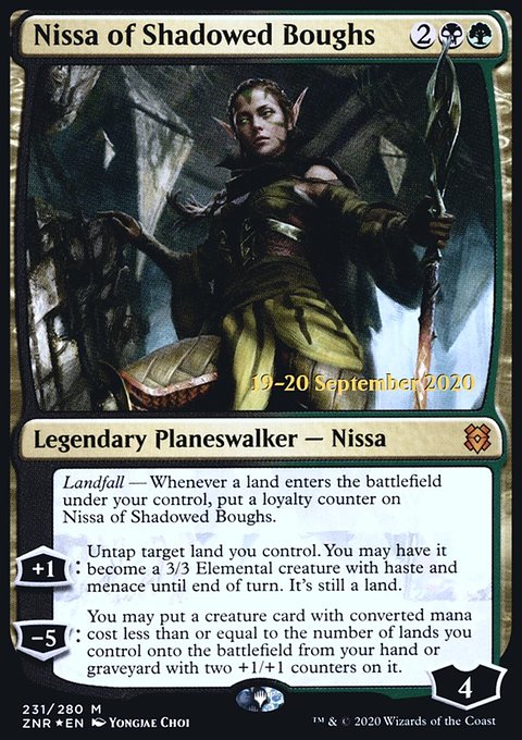 Nissa of Shadowed Boughs, Zendikar Rising Promos #231s, Magic: The Gathering card