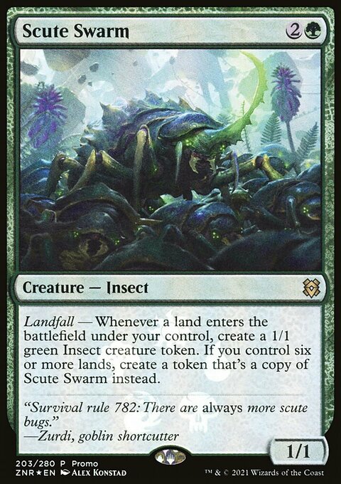 Scute Swarm, Zendikar Rising Promos #203★, Magic: The Gathering card