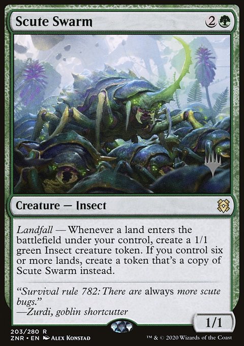 Scute Swarm, Zendikar Rising Promos #203p, Magic: The Gathering card