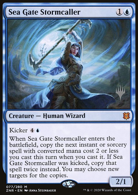Sea Gate Stormcaller, Zendikar Rising Promos #77p, Magic: The Gathering card