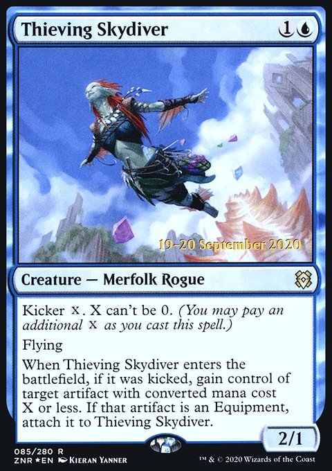 Thieving Skydiver, Zendikar Rising Promos #85s, Magic: The Gathering card