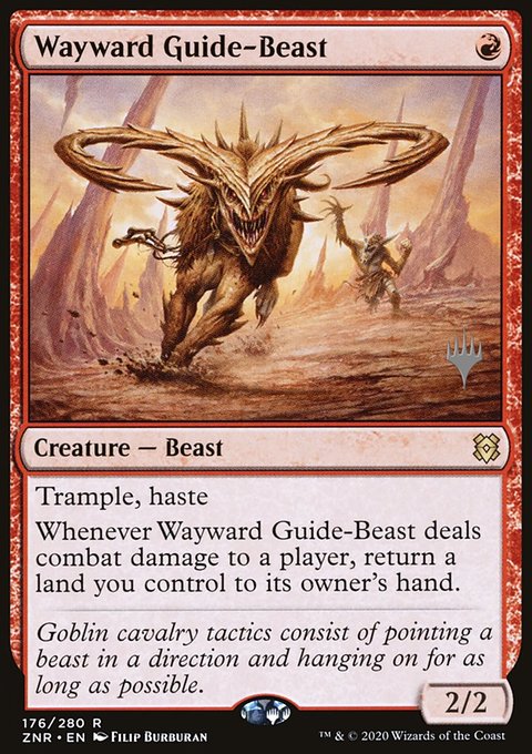 Wayward Guide-Beast, Zendikar Rising Promos #176p, Magic: The Gathering card
