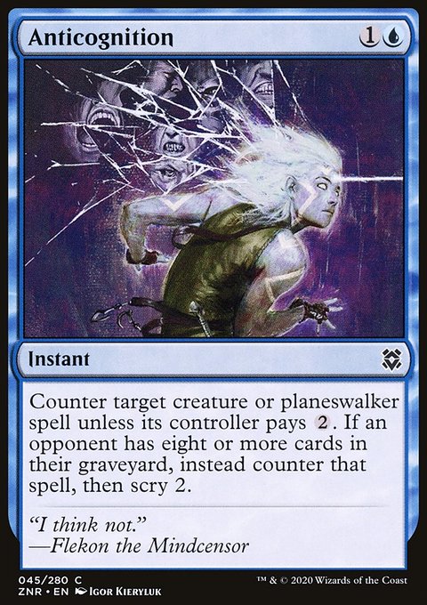 Anticognition, Zendikar Rising #45, Magic: The Gathering card