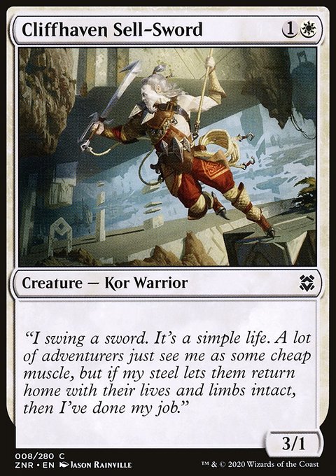 Cliffhaven Sell-Sword, Zendikar Rising #8, Magic: The Gathering card