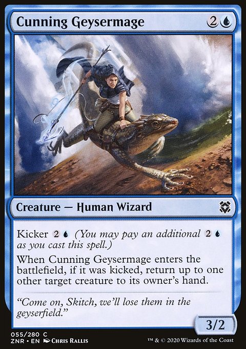 Cunning Geysermage, Zendikar Rising #55, Magic: The Gathering card