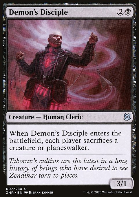 Demon's Disciple, Zendikar Rising #97, Magic: The Gathering card