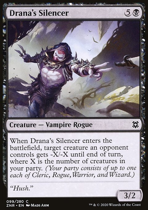 Drana's Silencer, Zendikar Rising #99, Magic: The Gathering card