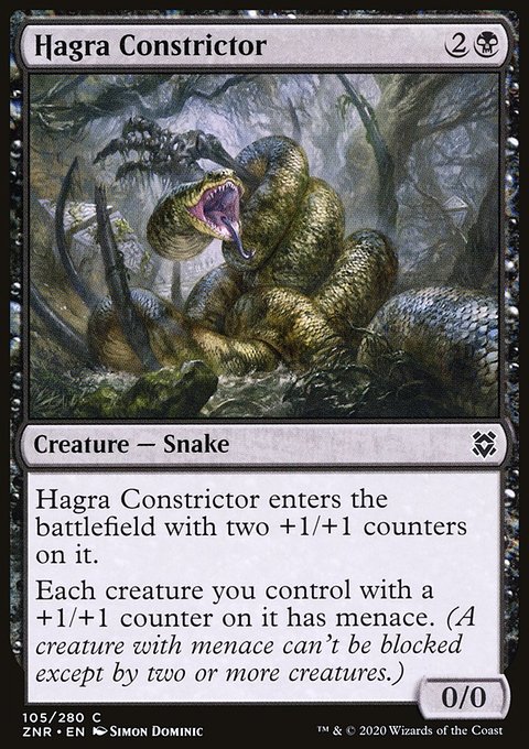 Hagra Constrictor, Zendikar Rising #105, Magic: The Gathering card