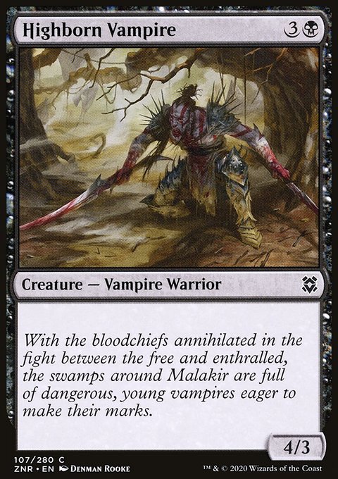 Highborn Vampire, Zendikar Rising #107, Magic: The Gathering card