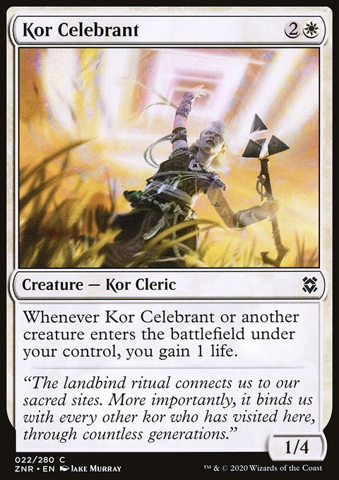 Kor Celebrant, Zendikar Rising #22, Magic: The Gathering card