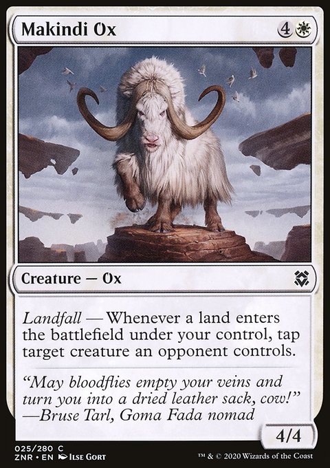 Makindi Ox, Zendikar Rising #25, Magic: The Gathering card