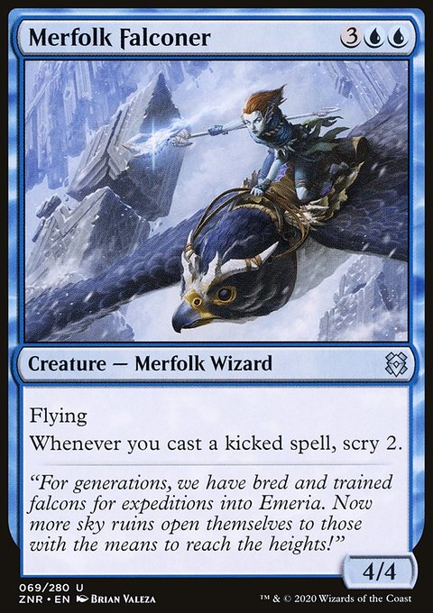 Merfolk Falconer, Zendikar Rising #69, Magic: The Gathering card
