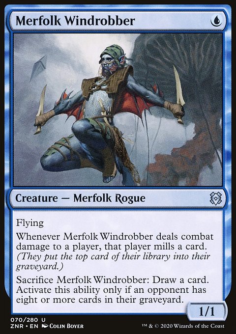 Merfolk Windrobber, Zendikar Rising #70, Magic: The Gathering card