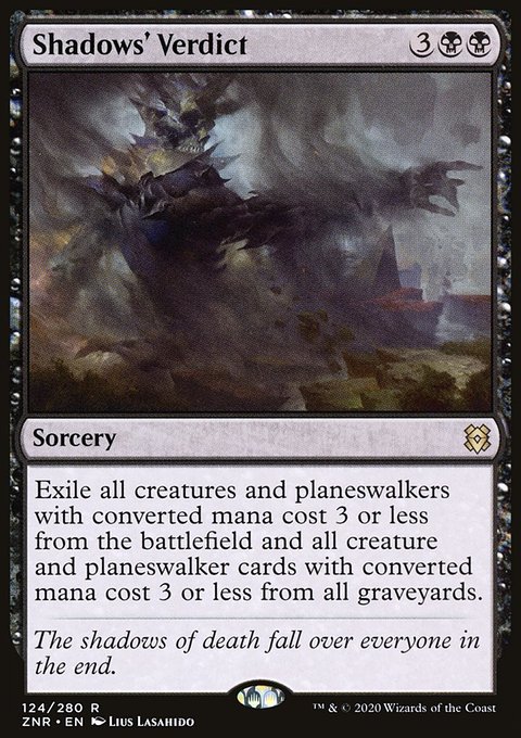 Shadows' Verdict, Zendikar Rising #124, Magic: The Gathering card