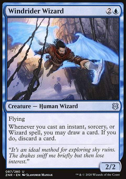 Windrider Wizard, Zendikar Rising #87, Magic: The Gathering card