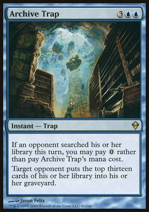 Archive Trap, Zendikar #41, Magic: The Gathering card