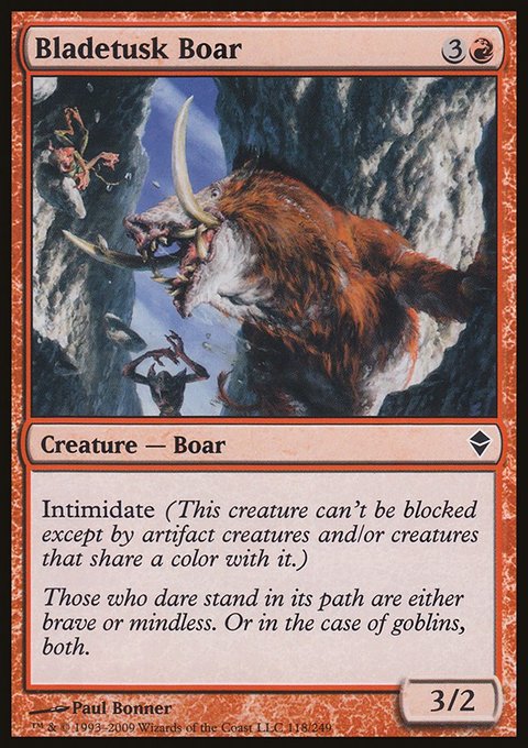 Bladetusk Boar, Zendikar #118, Magic: The Gathering card