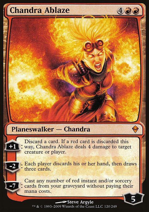 Chandra Ablaze, Zendikar #120, Magic: The Gathering card