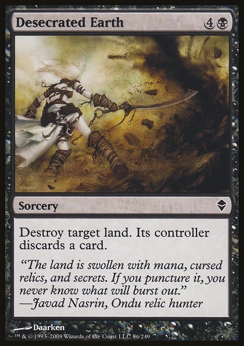 Desecrated Earth, Zendikar #86, Magic: The Gathering card