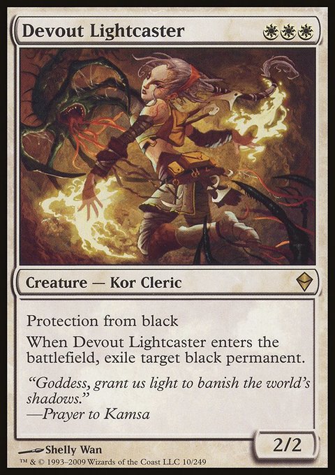 Devout Lightcaster, Zendikar #10, Magic: The Gathering card
