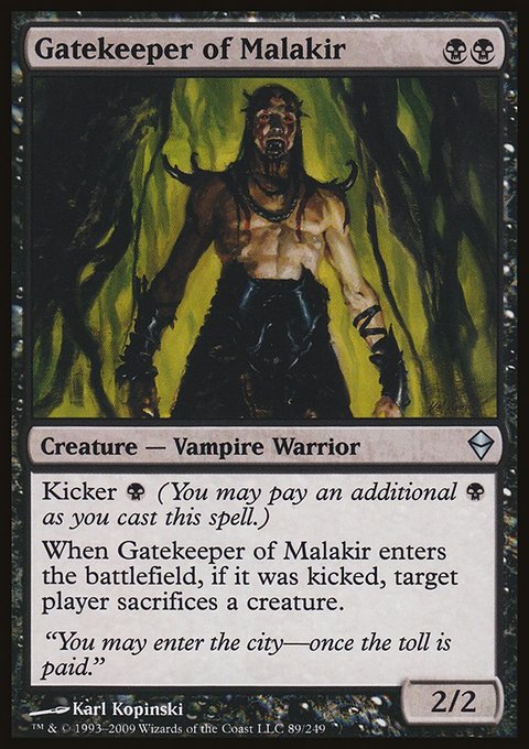 Gatekeeper of Malakir, Zendikar #89, Magic: The Gathering card