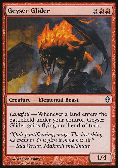 Geyser Glider, Zendikar #124, Magic: The Gathering card