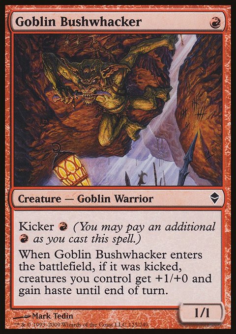 Goblin Bushwhacker, Zendikar #125, Magic: The Gathering card