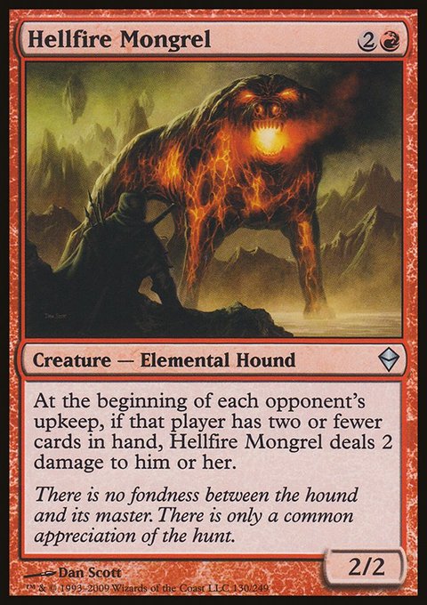 Hellfire Mongrel, Zendikar #130, Magic: The Gathering card