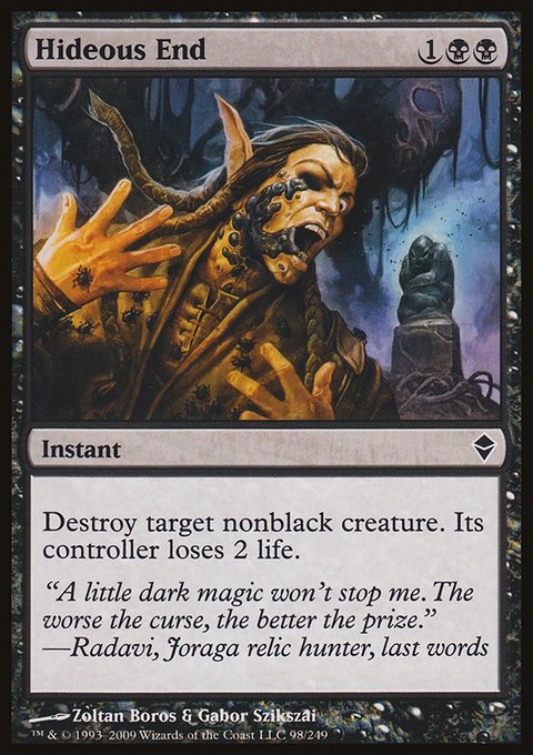 Hideous End, Zendikar #98, Magic: The Gathering card