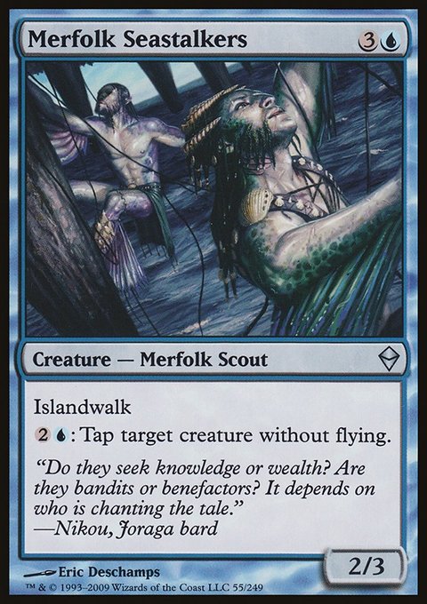 Merfolk Seastalkers, Zendikar #55, Magic: The Gathering card