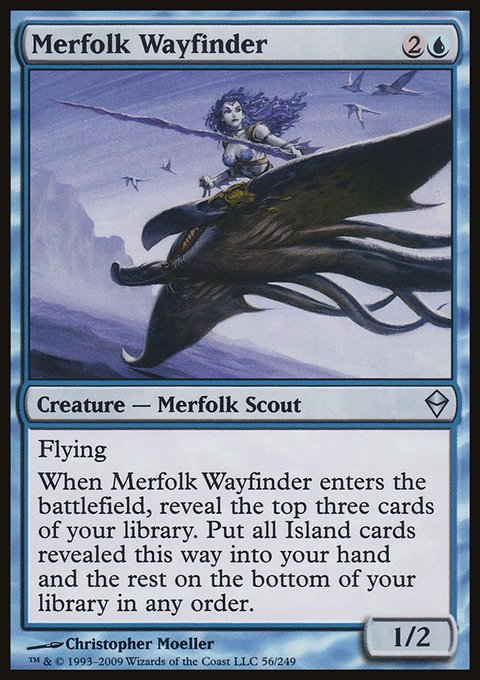 Merfolk Wayfinder, Zendikar #56, Magic: The Gathering card