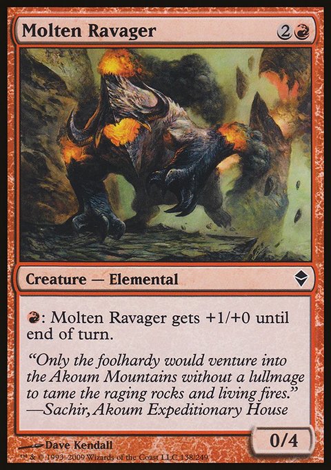 Molten Ravager, Zendikar #138, Magic: The Gathering card