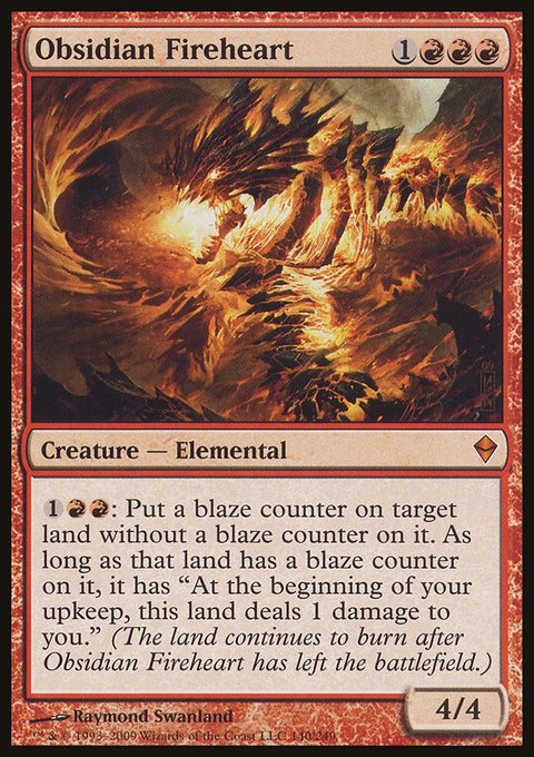 Obsidian Fireheart, Zendikar #140, Magic: The Gathering card