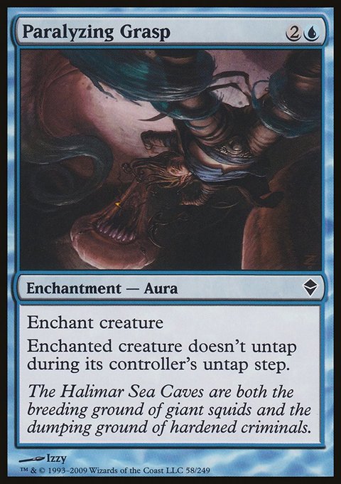 Paralyzing Grasp, Zendikar #58, Magic: The Gathering card