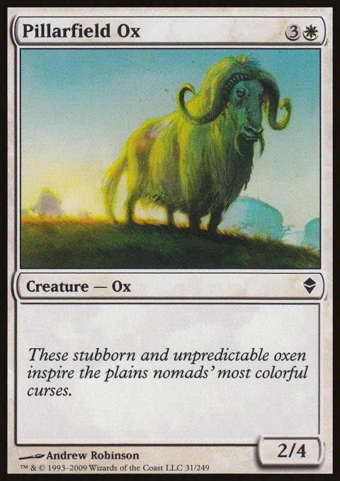 Pillarfield Ox, Zendikar #31, Magic: The Gathering card