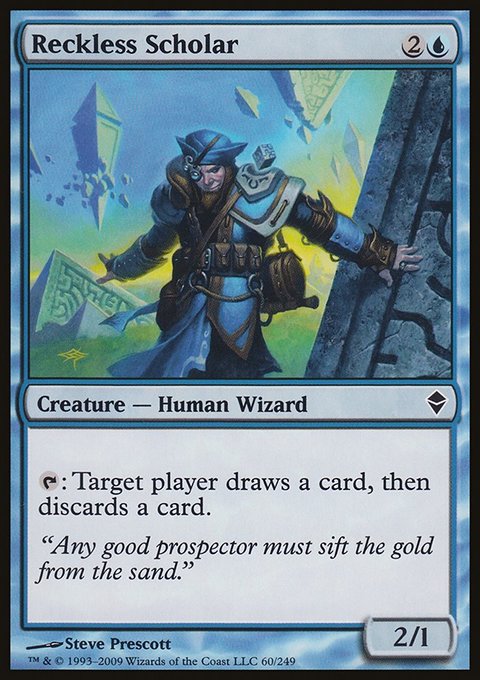 Reckless Scholar, Zendikar #60, Magic: The Gathering card
