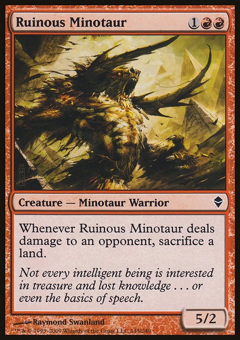 Ruinous Minotaur, Zendikar #145, Magic: The Gathering card