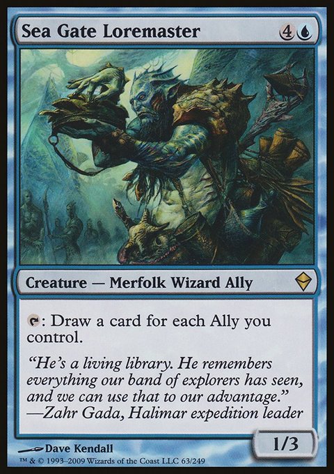 Sea Gate Loremaster, Zendikar #63, Magic: The Gathering card