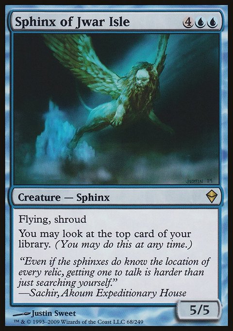 Sphinx of Jwar Isle, Zendikar #68, Magic: The Gathering card