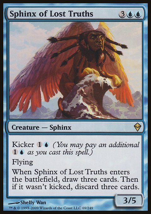 Sphinx of Lost Truths, Zendikar #69, Magic: The Gathering card