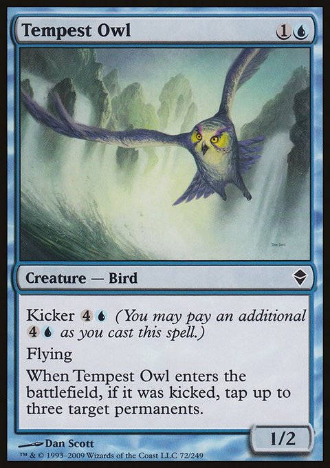 Tempest Owl, Zendikar #72, Magic: The Gathering card